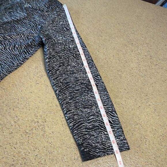 Chico's black and silver metallic tiger print asymmetrical zip front jacket sz 1 - Picture 14 of 16